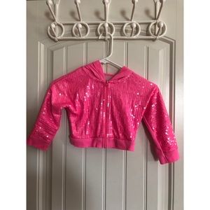 Girls Justice cropped sequin jacket.